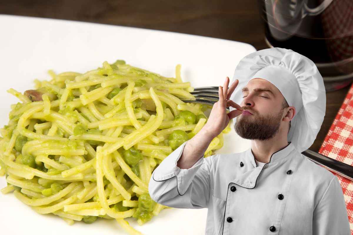 chef e pasta e piselli f